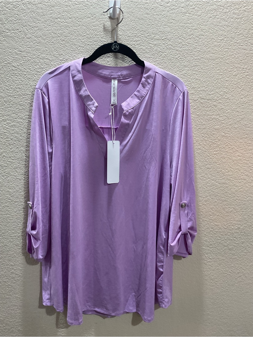 Lightweight Lavender Women's Tunic Top - Brand: Not Clearly Visible